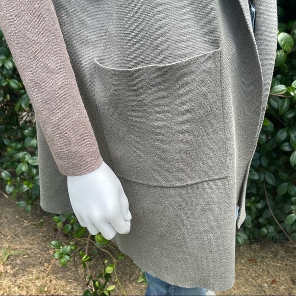 Evolution by Cyrus Light Green Long Loose Hood Open Cardigan - Picture 11 of 13